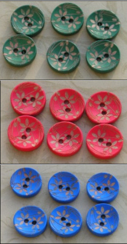 Mini Engraved Wood Floral  Collection 1/2" (18)